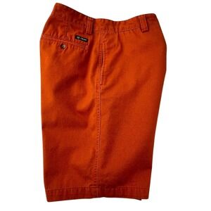 Chaps Chino Shorts Mens 34 Burnt Orange Excellent 100% Cotton Flat Front Casual